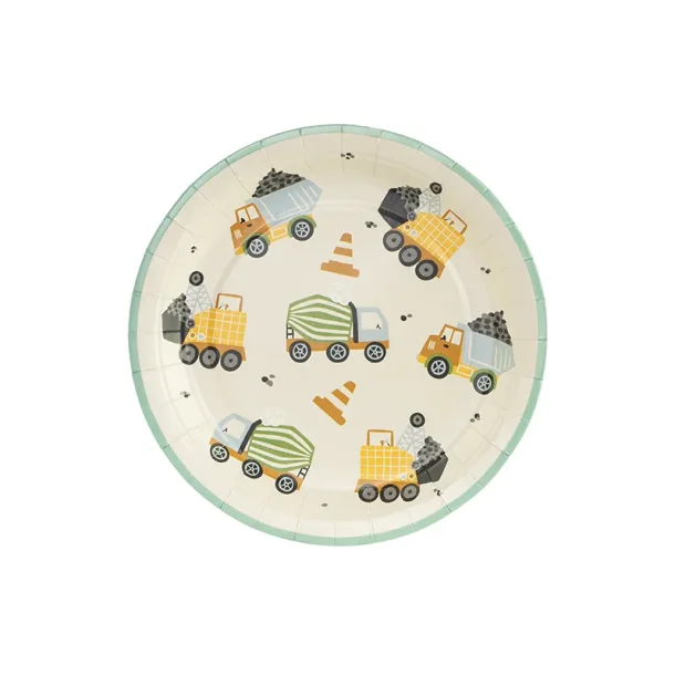 Fsc Paptallerkener � Construction Vehicles 18 cm, 6 stk