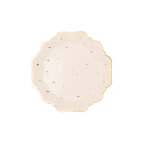 Fsc Paptallerkener � beige med guldstjerner, 21 cm (6 stk.)