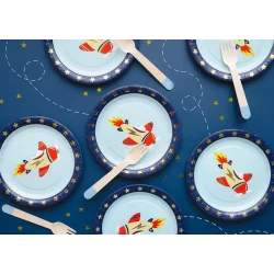 Fsc Paptallerkner Flyvemaskine (18 cm, 6 stk.)