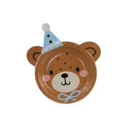 Fsc Paptallerkner Teddy Bear Hoved (21 x 23 cm � 6 stk)