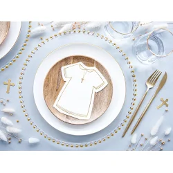 Fsc Servietter Konfirmation / F�rste Kommunion � Alb, hvid med guldtryk, 14 � 16 cm 