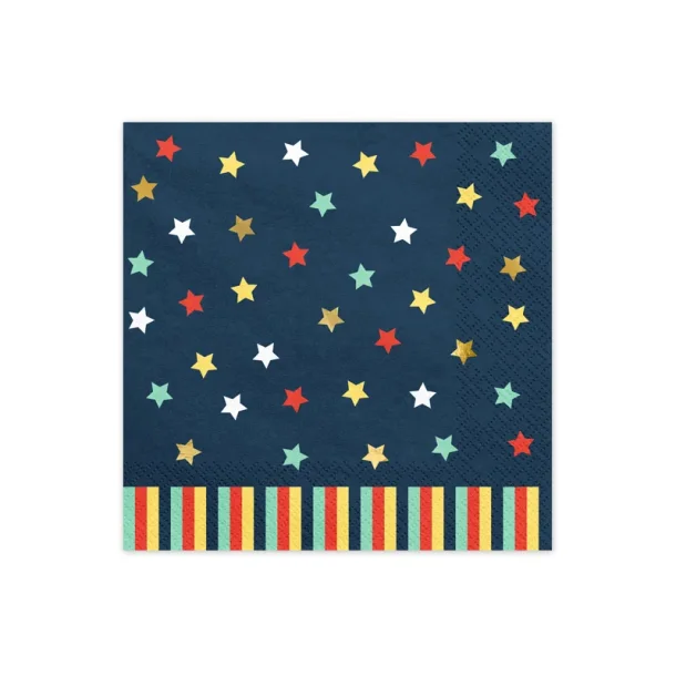 Fsc Servietter Stjerner (Navy Blue, 33x33 cm, 12 stk.)