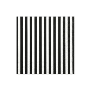Fsc Servietter Stripes � Sort/Hvid, 33 cm 20 stk.