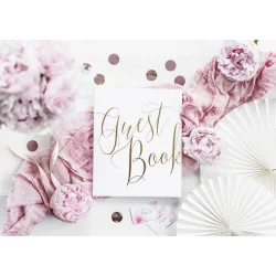 G�stebog � Hvid med Guldtekst � 20 x 24,5 cm � 22 Sider