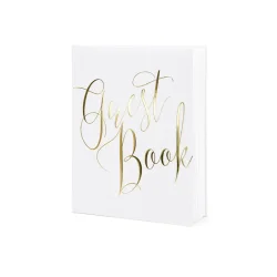 G�stebog � Hvid med Guldtekst � 20 x 24,5 cm � 22 Sider