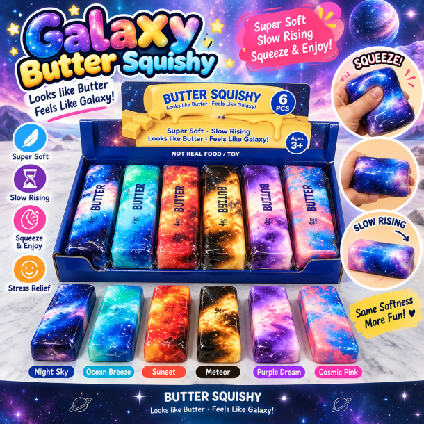 Galaxy Butter Squishy 13 cm Slow Rising Assorteret