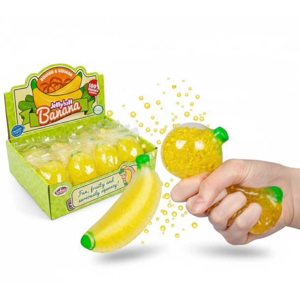 Jellyball Banana Squishy med vandperler