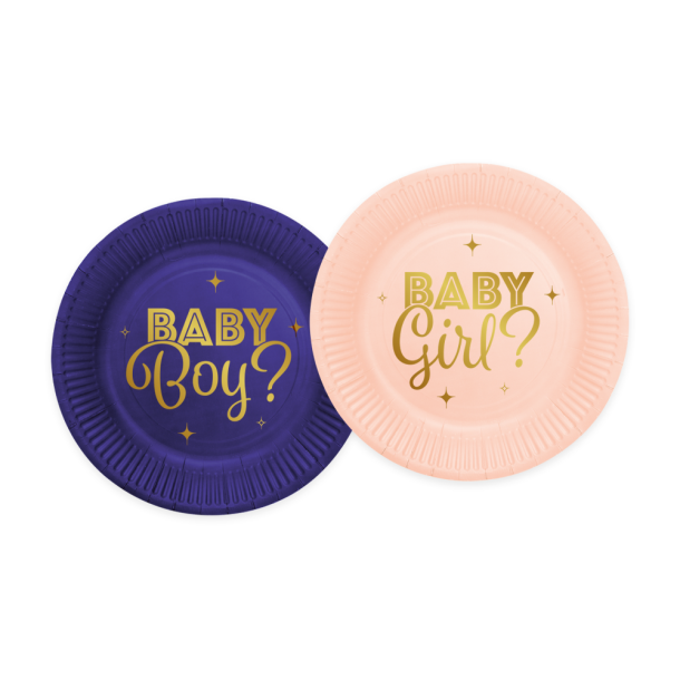 Gender Reveal Tallerkener  8 stk (18 cm)