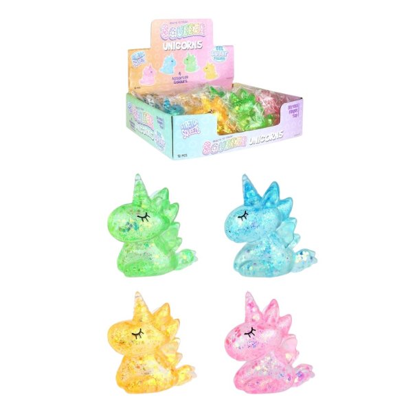 Glitter Enhjørning Squishy sugar – 10 cm | Stressbold & Fidget Toy