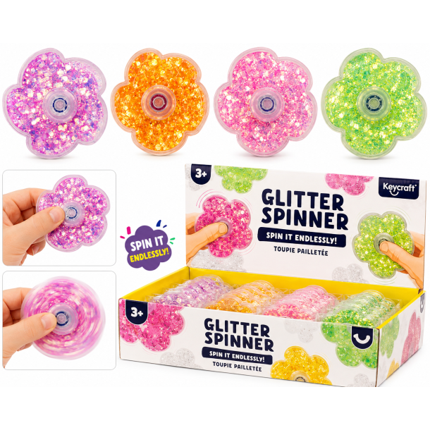 Glitter Spinner � Blomster Fidget Spinner med Glitter