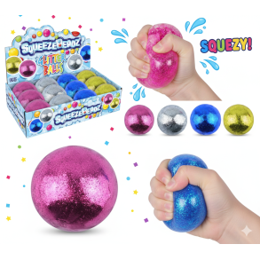  Glitter Splat Bold med Perler - Assorterede Farver