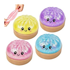 Glitter gele Squeezy Dumpling Mystery 8,5 cm