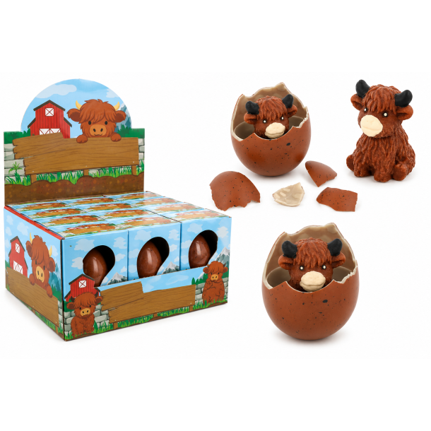 Growing Highland Cow Egg 6 cm � Kl�kke�g med H�jlandskv�g