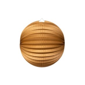 Guld Metallic Papirlanterne 25 cm � Rund