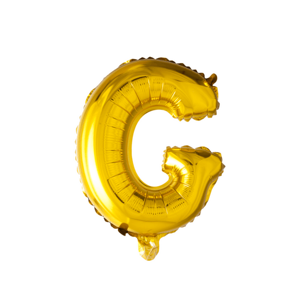 Bogstavs Folieballon "G" -  Guld - 41cm