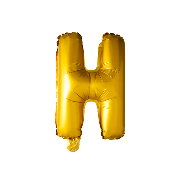 Bogstavs Folieballon "H" -  Guld - 41cm