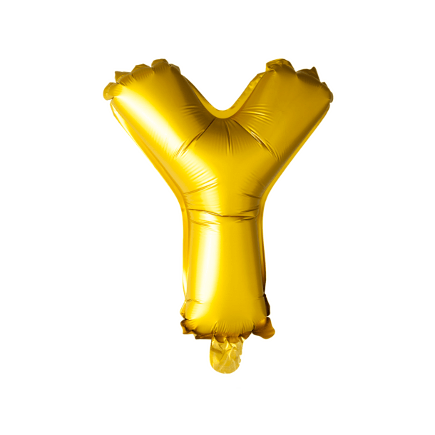 Bogstavs Folieballon "Y" -  Guld - 41cm