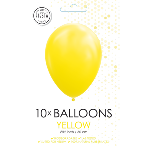Gule Balloner 30 cm � Premium Latex til Helium & Luft (10 stk)