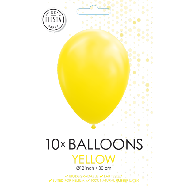 Gule Balloner 30 cm � Premium Latex til Helium &amp; Luft (10 stk)