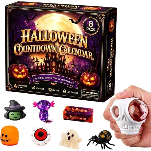Halloween Toy Squeeze Box � 8 stk. Halloween Squishy &amp; Fidget Toys
