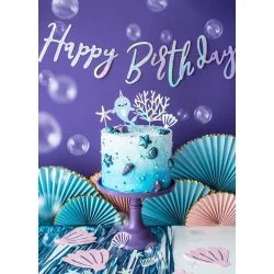 Happy Birthday Banner  Iriserende (16,5 x 62 cm)