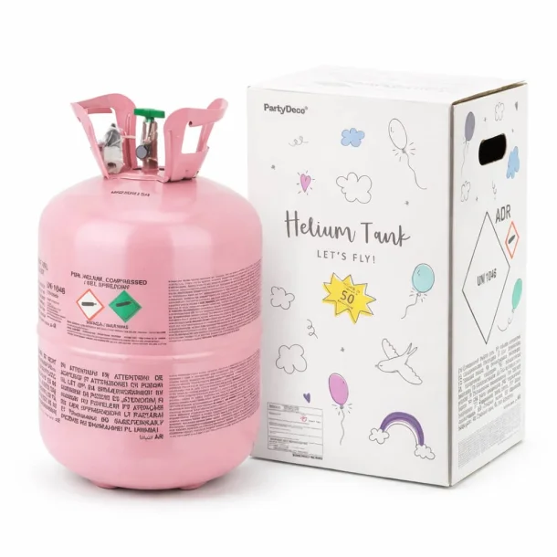 Heliumtank � Fylder op til 50 balloner (0.36 m� m�) � lyser�d