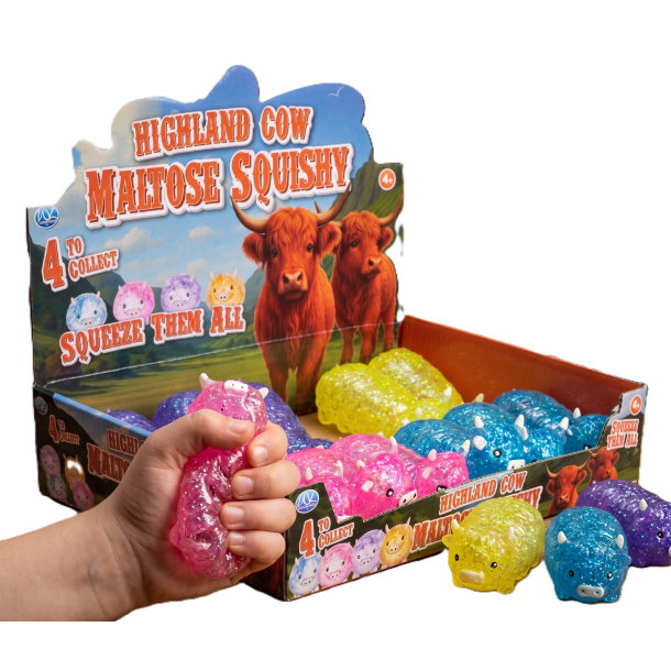 Highland Cow Maltose Squishy (9,5 cm) � Fidget Toy i assorterede farver