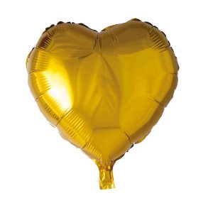 Hjerte Folieballon Guld 45cm 