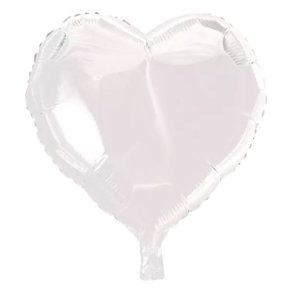 Hjerte Folieballon Hvid 45cm 