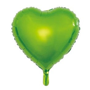 Hjerte Folieballon Lysegrn 45cm 
