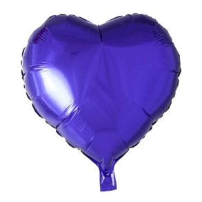 Hjerte Folieballon Mrkelilla 45cm 