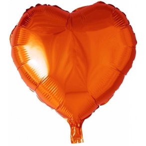 Hjerte Folieballon Orange 45cm 