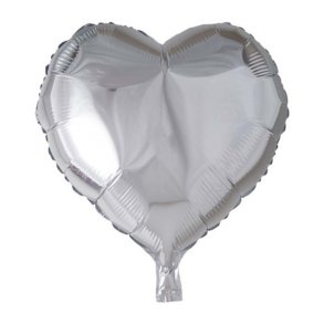 Hjerte Folieballon Slv 45cm 