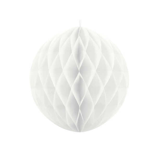 Honeycomb/ Crepepapirs Bold- Hvid 30 Cm