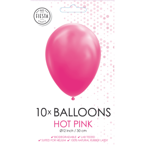 Hot Pink Balloner 30 cm � Premium Latex til Helium & Luft (10 stk)
