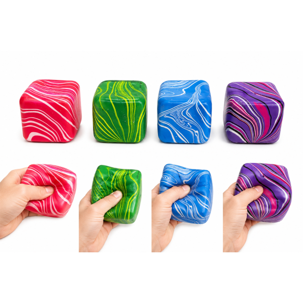 Ice Cube Sugar Squishy 5 cm � Marmoreret Stressbold