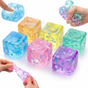 Ice Cube sugar Fidget Toy � 6 cm � med stjerner
