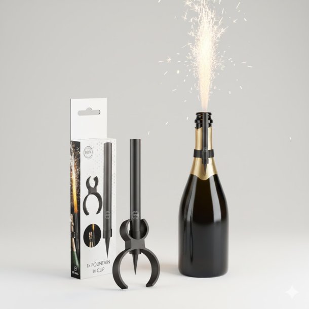 Isfontne 12 cm inkl. Clip  Passer til Champagneflasker