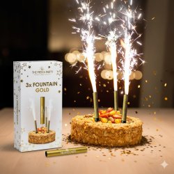 Isfontner Guld   3 stk (12 cm, 50 sek.)