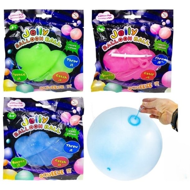 Jelly Balloon Ball � assorted farver (14 � 16 cm &rarr; op til 45 cm oppustet)