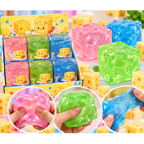 K�mpe Clear Cheese Squishy 7 cm � Vaseline Fidget Ost