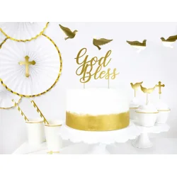 Kagetopper �God Bless� � guld (mirror), 27,5 cm