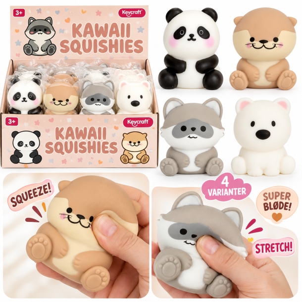 Kawaii Marshmallow Squishy Dyrevenner Assorteret