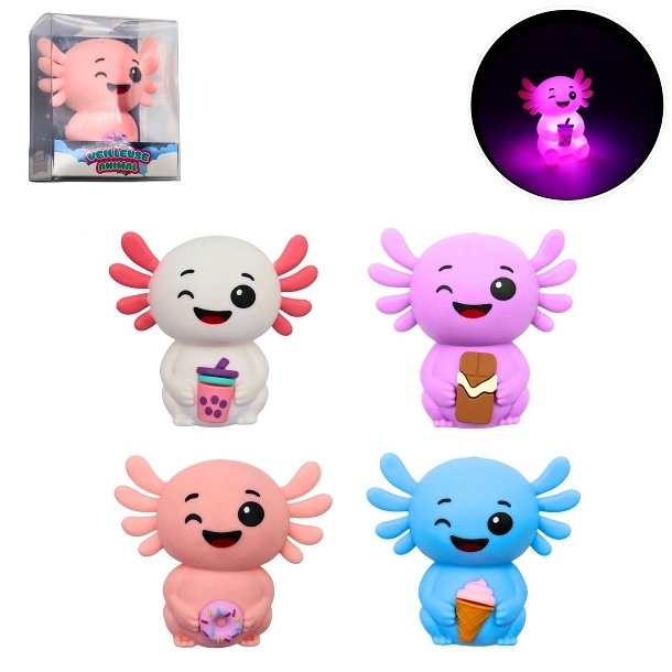 Kawaii Natlampe Axolotl 8 cm � Assorterede Farver