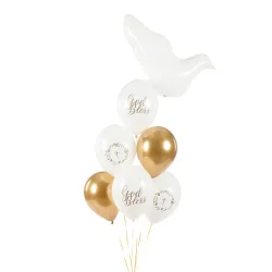 Konfirmationsballoner 30 cm � God Bless Mix � Strong Balloons (6 stk)
