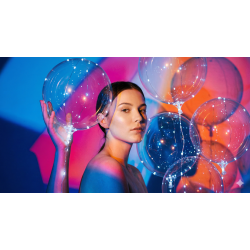 LED Balloner 5 stk � 50 cm med Hvid Lysk�de (3 m)