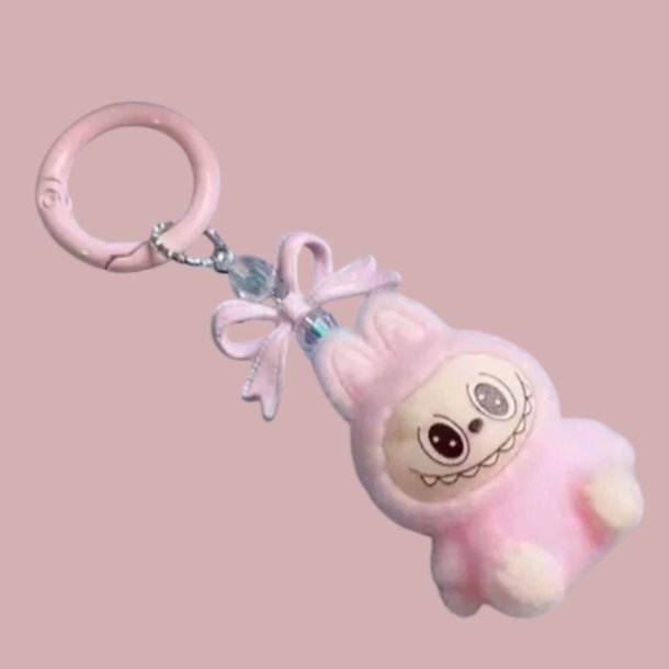 Labubu Nglering 10 cm Lyserrd Plys