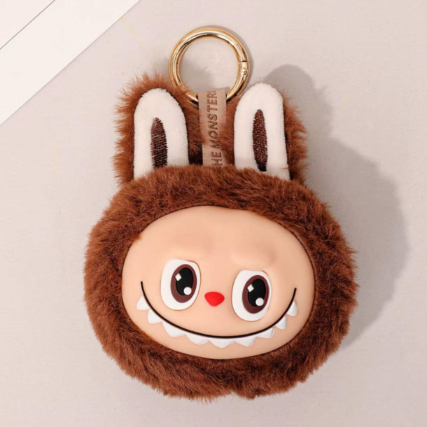 Labubu Plys Nøglering – Brun Bamse Edition