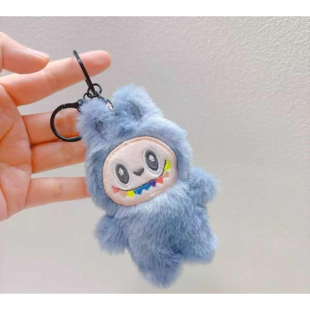 Labubu Secret Black Rainbow Teeth Plys Nøglering 10 cm