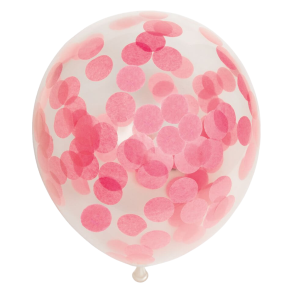 Latex Balloner Klar Med Baby Lyser�d Confetti - 6 Stk. - 30 cm